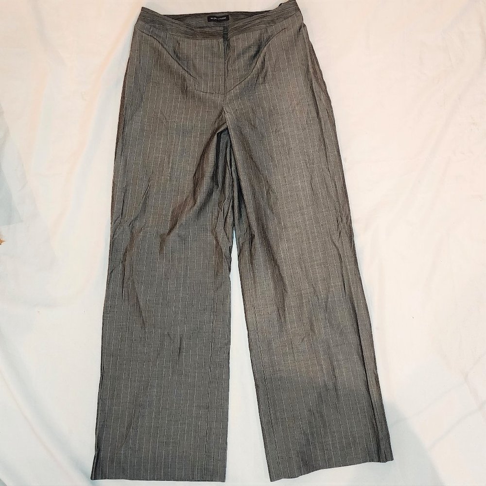 Valerie Stevens Gray Pinstripe Wide Leg Pants